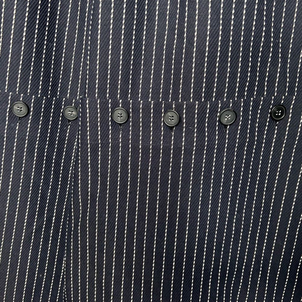 ROSIE ASSOULIN Sailor Pinstripe Wide Leg Button Detail Pants NWT - Picture 2 of 4
